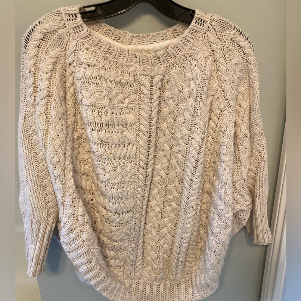 Angel Of The North Cream Cable Knit Sweater